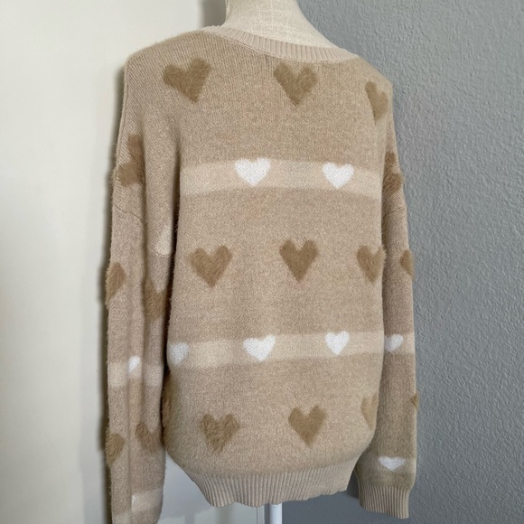 Beige Women's Fashion Pearl Tan Sweater L - Picture 3 of 9